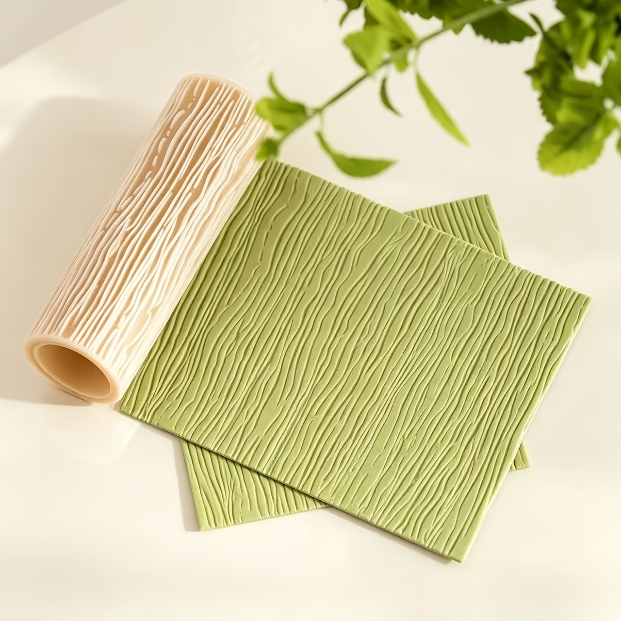 TEMU 1pc Wood Grain Texture Clay Embossing Roller, Tree Bark Polymer Clay Roller For Earrings Jewelry, Handmade Pottery & Polymer Clay Craft Supplies