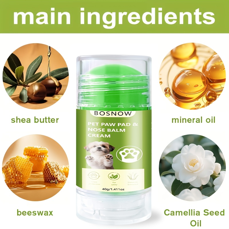 40G Pet Paw And Nose Care Stick, Plant Extracts, Preventing Paw Cracks, Keeping Paws Soft And Moist, Forming a Barrier for Your Beloved Pet'S Health, Suitable for Cats And Dogs, Portable, Powerful Moisturizing, Deep Nourishment, Pet Skincare