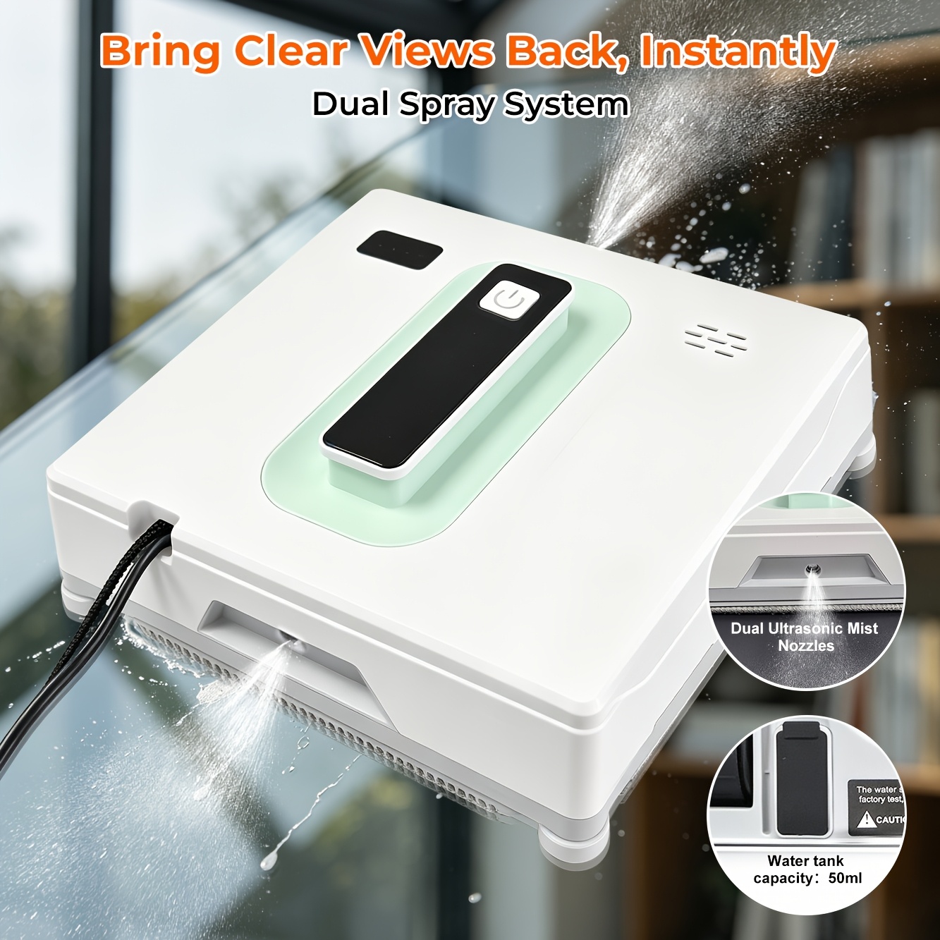 App Window Cleaning Robot, 2026 Latest Frameless Glass Special, 3500pa Super Suction, Planning, 8-layer Safety , Automatic Water Spray, Very Suitable For Home Window Cleaning