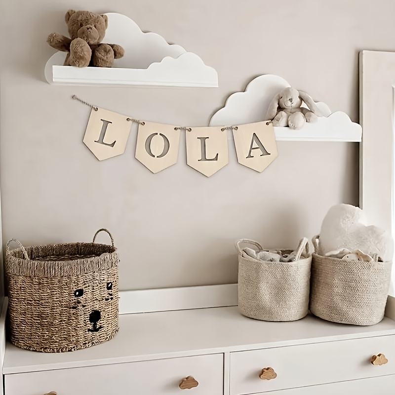 TEMU Bannière Nominale Personnalisée en Bois, Fanion Décoratif en Bois, Suspension Murale Personnalisée, Cadeau Idéal pour Décoration de Pièce,