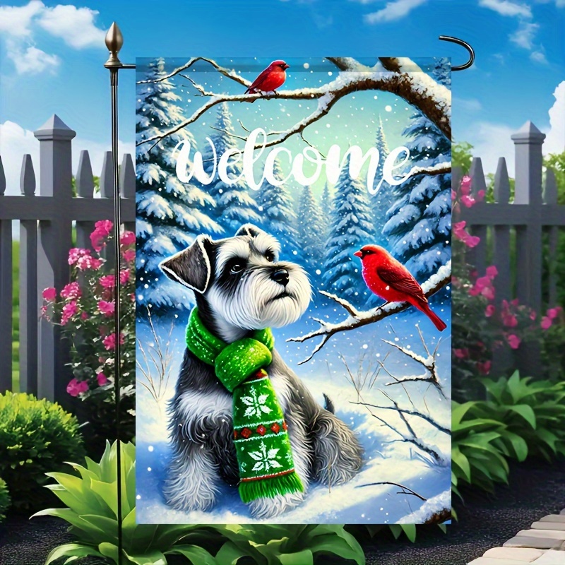 

holiday Cheer" Merry & Red Garden Flag - Double-sided, Durable Polyester, Snowy Forest Design For Outdoor/indoor Decor, Perfect For Yard, Patio, Farmhouse - 12x18 Inch, No Pole Included