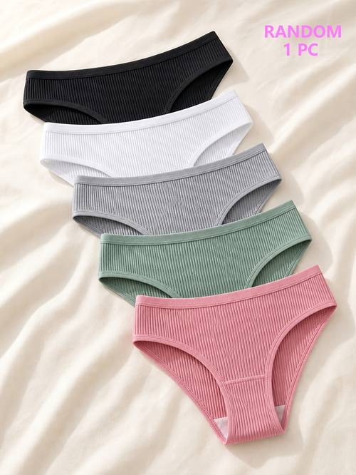 item picture 1 8 pcs fashionable and simple ribbed womens panties body hugging underwear soft lightweight breathable comfortable style suitable for daily casual and sports gift