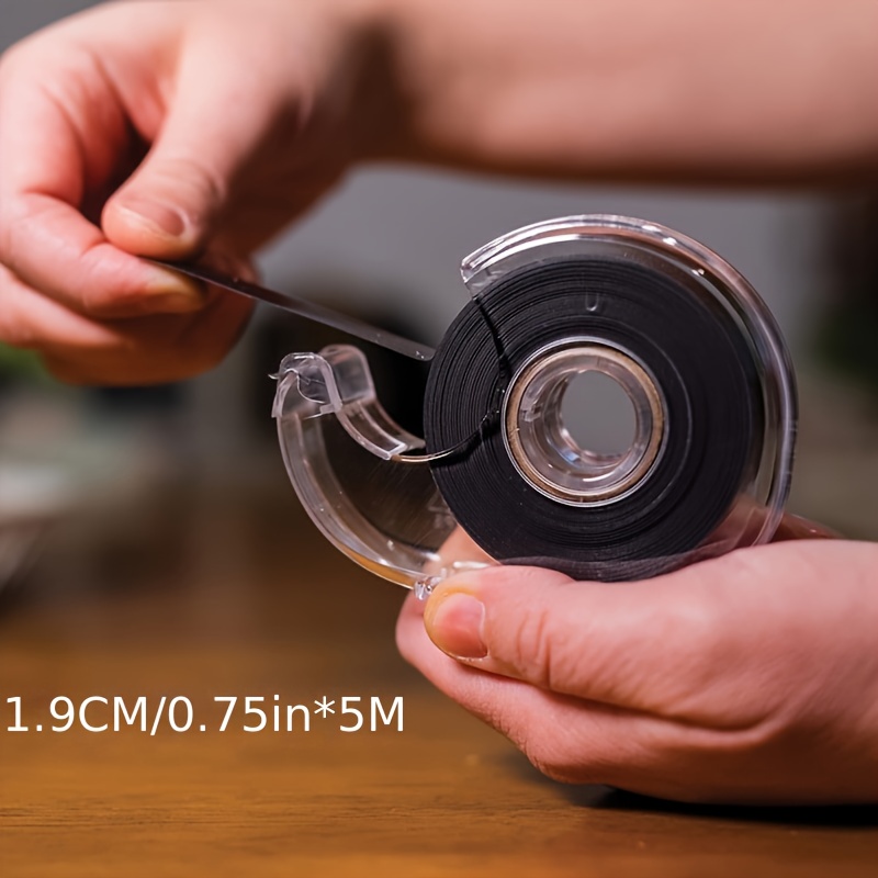 Image of 1 Set Of Self-adhesive Magnetic Tape And Cutter, 500cm X 0.75 Inch Wide Roll, Thin Dark Gray Magnets Designed For Paper & Photos With Adhesive Backing
