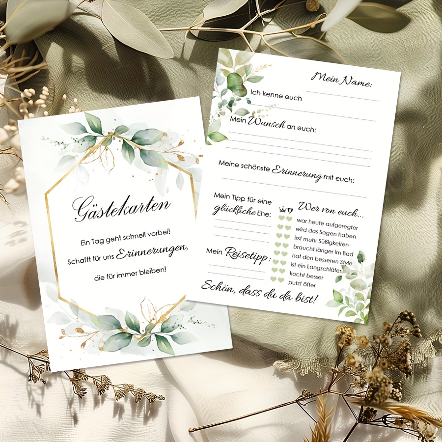 Image of 15pcs Party Favor Packs German Wedding Guest Cards - Guest Cards, Wedding Guest Book Cards, Guest Book Pages, Wedding Games, Wedding And Cards, For Reception Table Decoration, Elegant Event Stationery