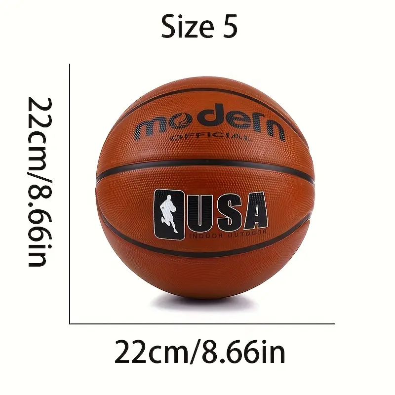 1pc official modern brown size 7 6 5 4 durable rubber indoor outdoor professional competition ball beginners and ideal holiday gift basketball training gear modern basketball design durable rubber ball basketball hoop details 7