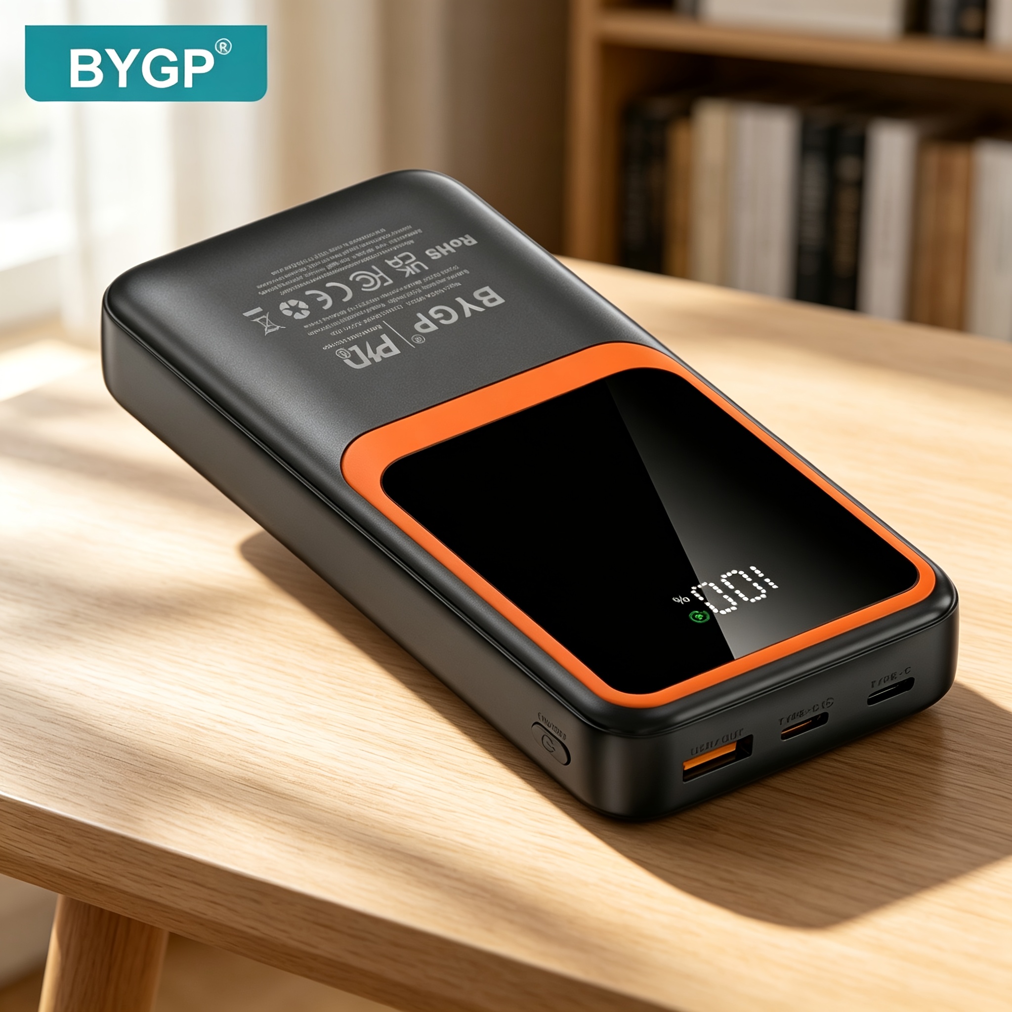 TEMU Batterie Externe 20000Mah 22.5W Charge Rapide Portable, Stockage d'Énergie, USB Type-C , Écran LED, Alimentation d' Camping Air, Stock Local