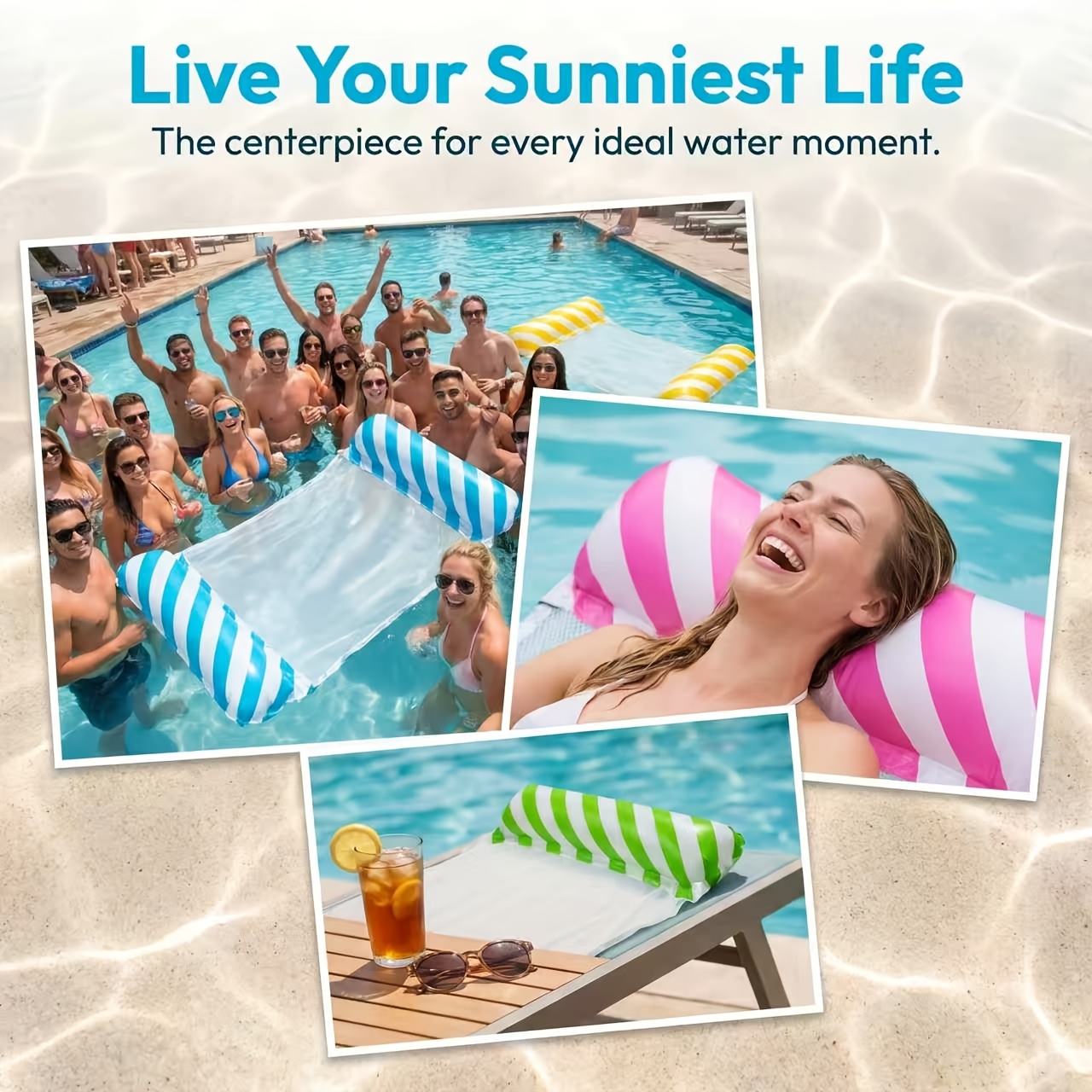 Lemon Print Inflatable Float Lounge Chair with Pillow