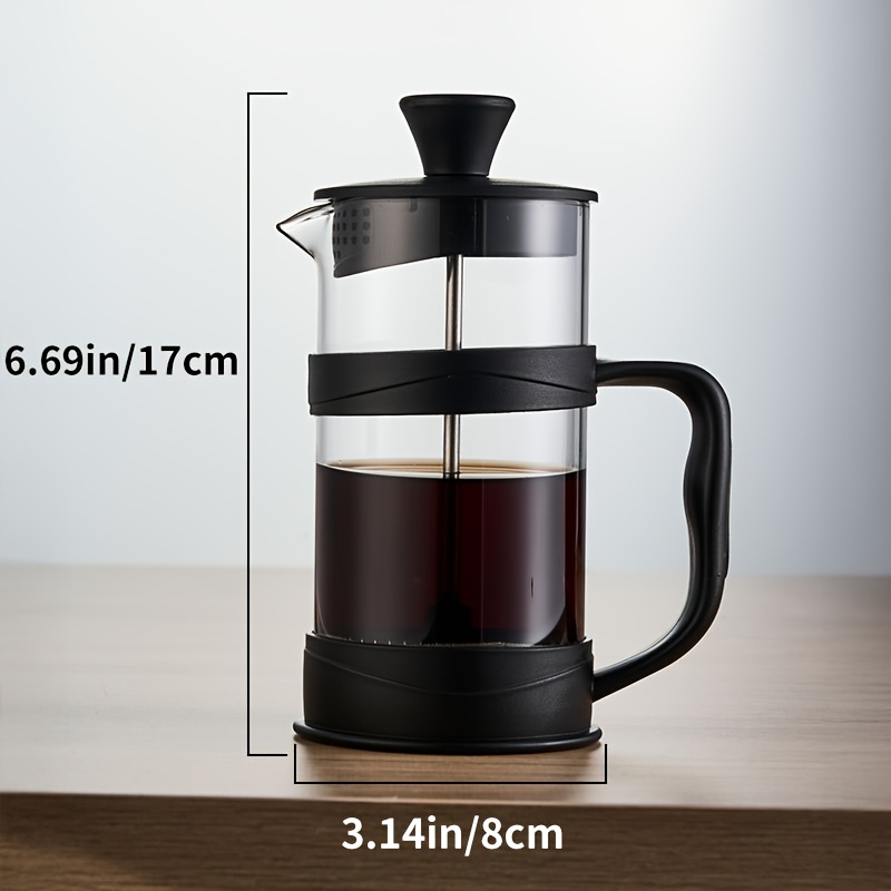 TEMU Coffee/tea Maker 11.8oz, Camping Mini Coffee/ Of 304 Stainless Steel Filter And Heat Resistant Glass, Cold Brew Coffee Maker For Travel& Home Gift, Fathers Day Gift