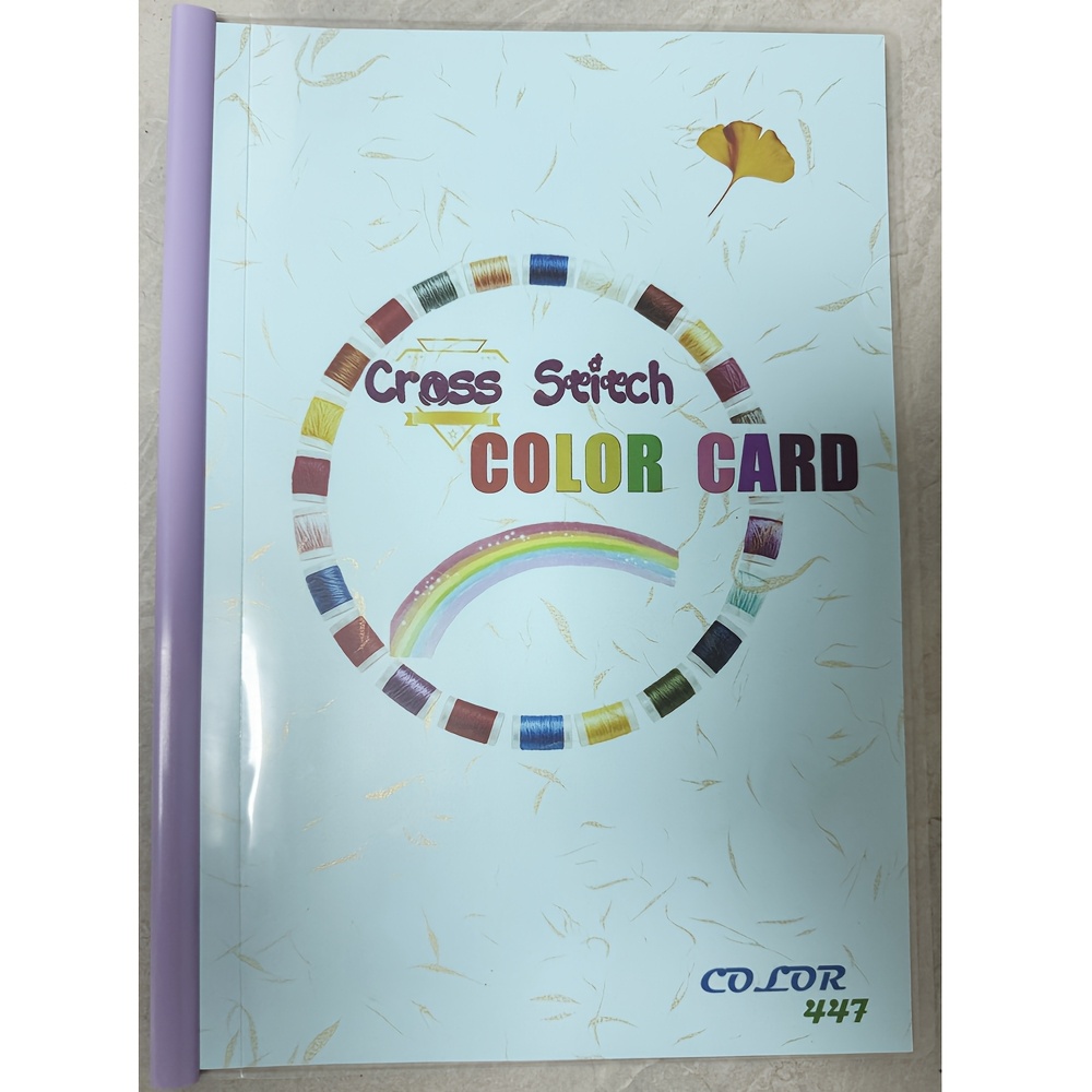 TEMU Outil de point de croix DIY pour adulte, carte de couleurs DMC 447, format A4, livre de des couleurs pour d'aiguille, impression (pince de livre