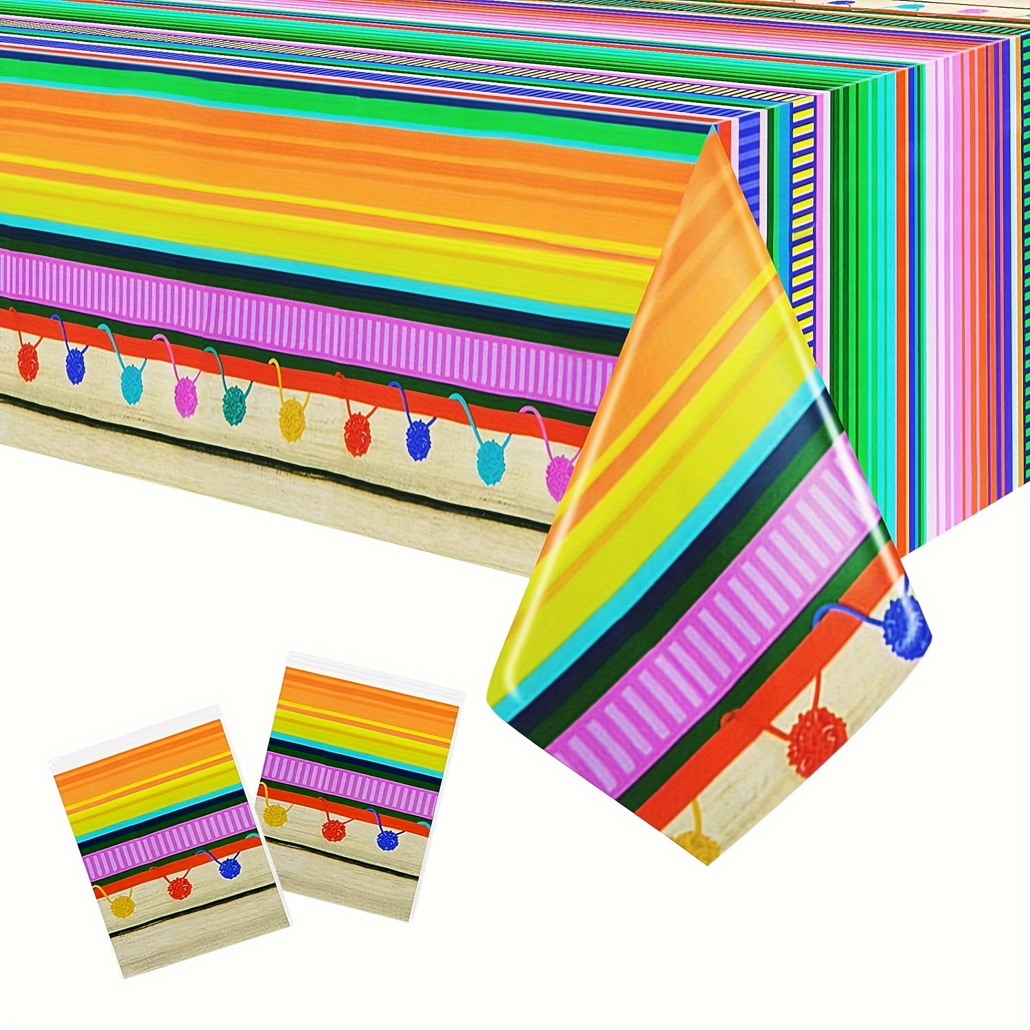 Mantel de 3 piezas de arcoíris impermeable con diseño de arco iris, nubes  de arcoíris, mantel de cumpleaños para fiesta de niños, suministros de
