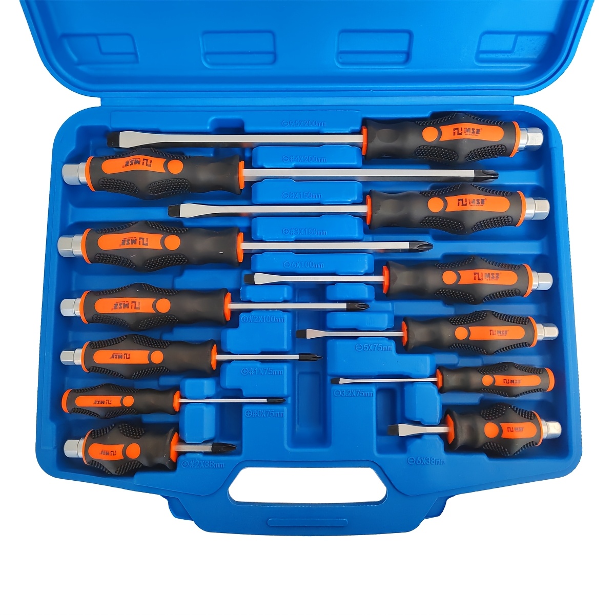 TEMU 12pcs Magnetic Screwdriver Set, Heavy Duty Screwdriver Set Steel , High Torque 6 Phillips & 6 Tips Screwdrivers Set With Case