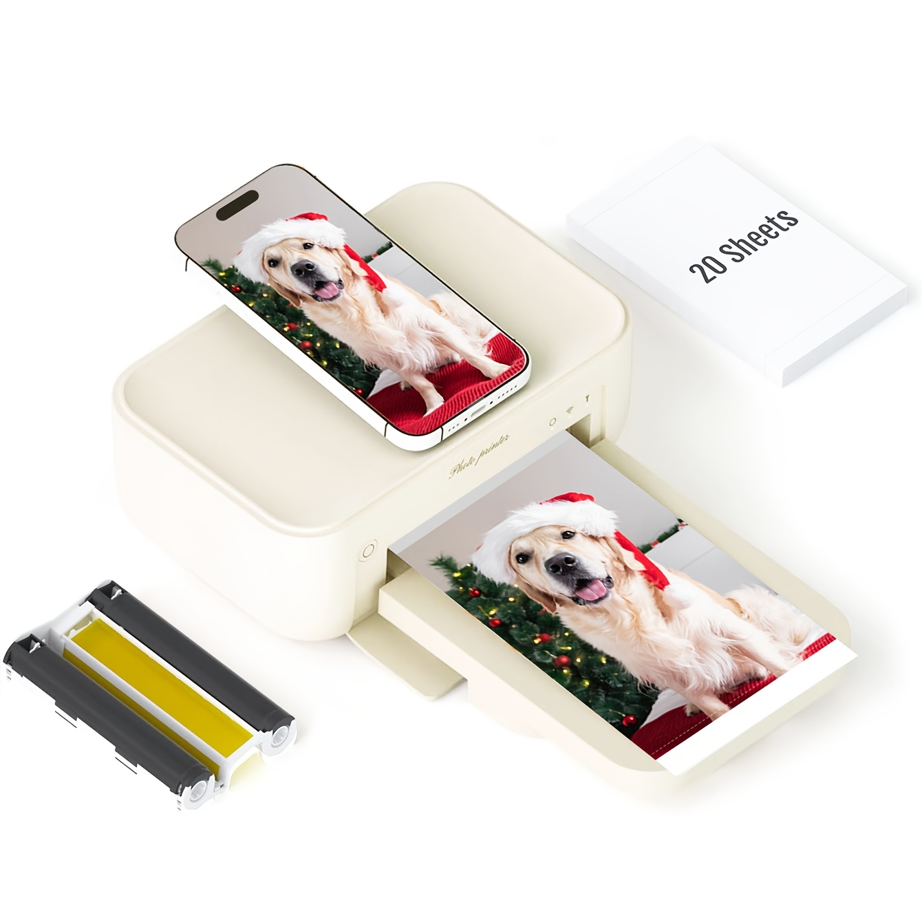 Image of Portable Desktop Photo Printer, 200dpi High-definition Wireless Photo Printer, Supports Wi-fi Connection For Smartphones And Tablets, Can And Multi-scale Instant Sublimation Printers
