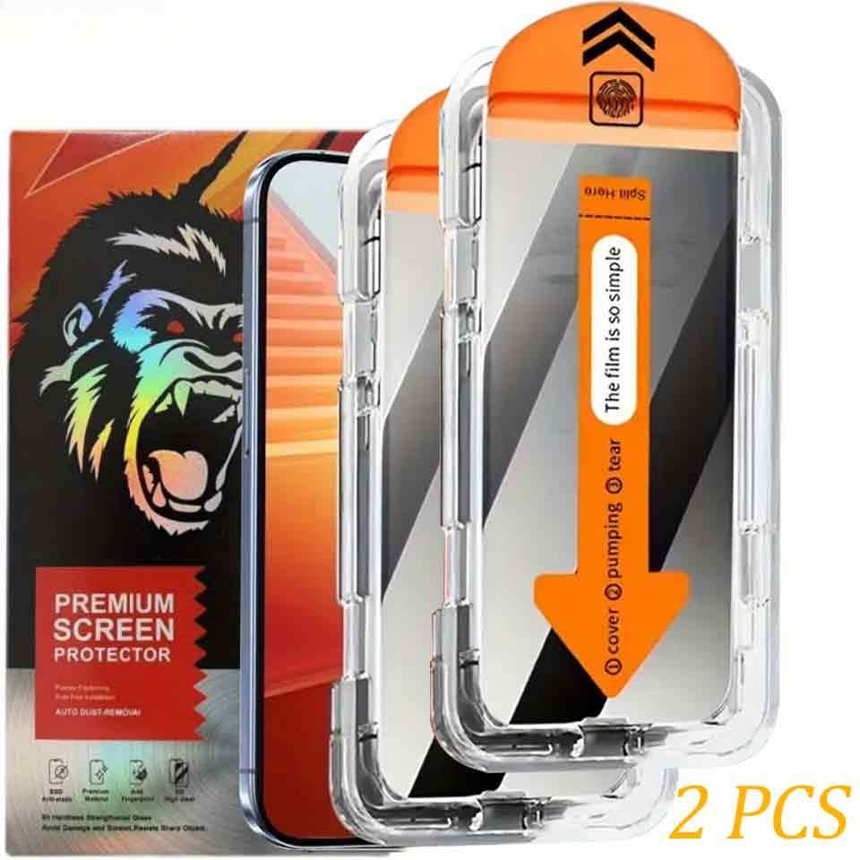 2 pack   gorilla privacy screen protector compatible with for iphone 17 pro max 17 air 17 pro 17 16 pro max 16  14 plus 13 12 mini 11 xr x xs   friendly 9h tempered glass anti scratch anti fingerprint  
