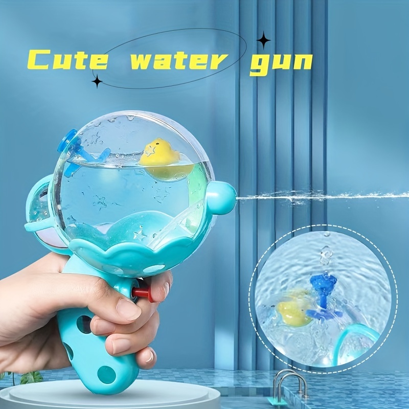 

1pc Mini Water Gun Toy, Summer Beach Toy, Floating Duckling Transparent Ball Water Gun, Spray Gun, Large Capacity Water Gun Toy