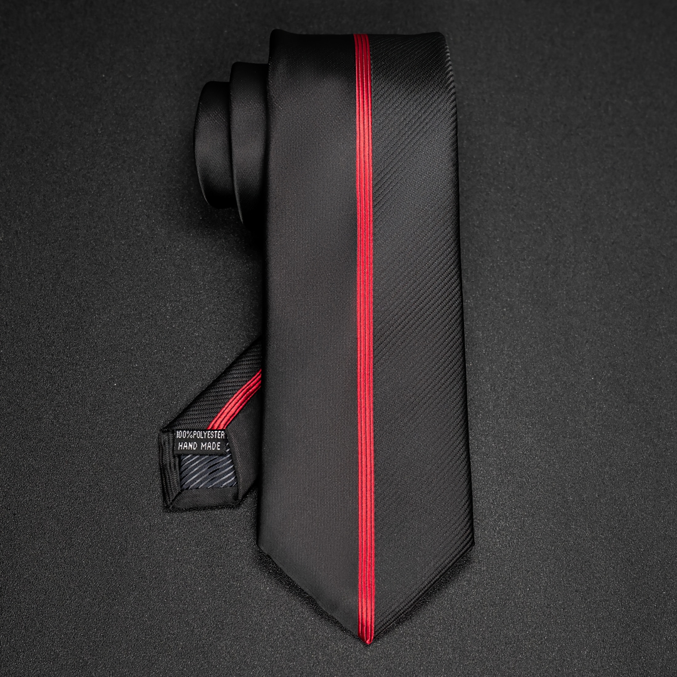 TEMU 1pc Side Striped Satin Neckties, Premium Twill Texture Formal Neck Ties, Suit Additions For Interview, Prom, & Wedding Banquet