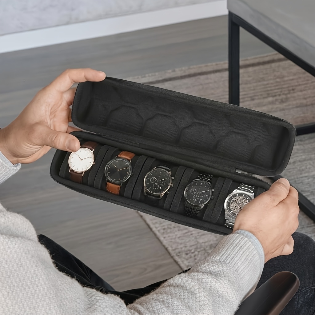 5-Compartment Watch Storage Solution with Cushioned Divider