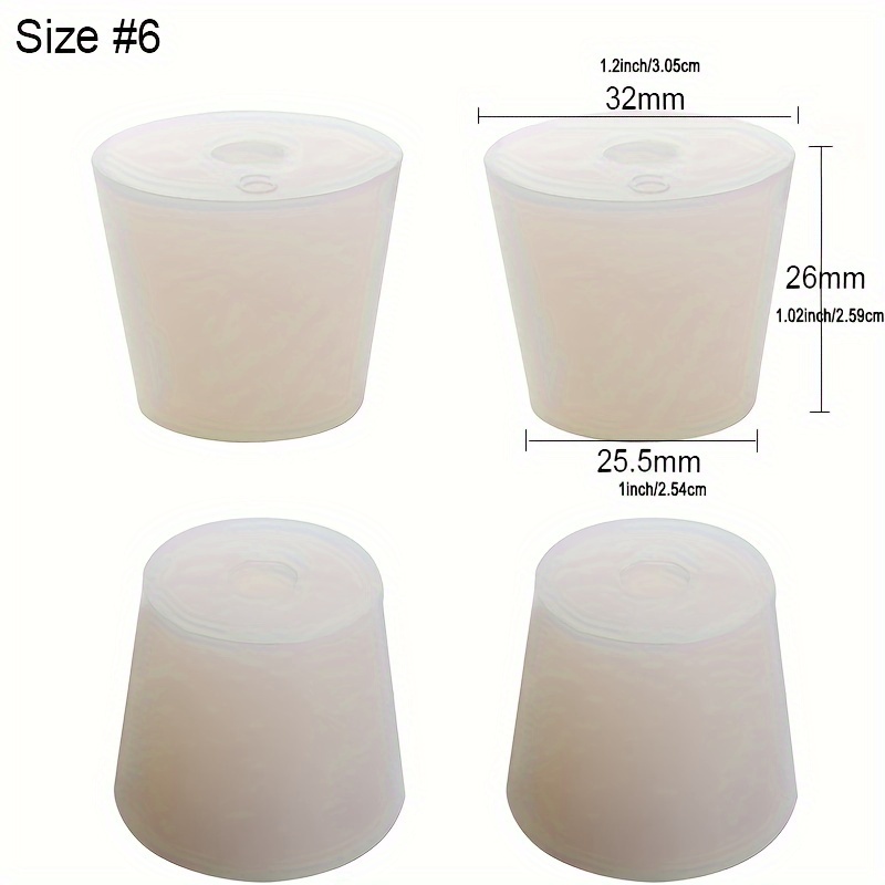 Image of 4pcs Food-grade Sealing Stoppers With 8mm Hole For Sealing, Ideal For Home Brewing Fermentation