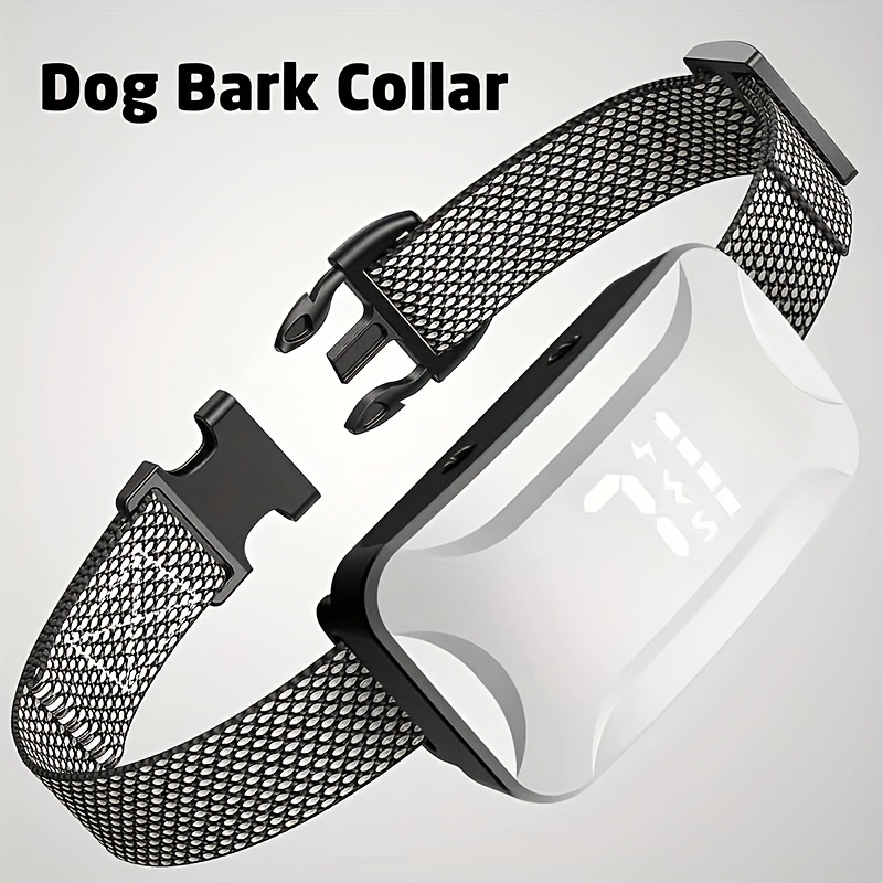 Bark Collar for Dogs, Rechargeable Anti Barking Training Collar with 7 Adjustable Sensitivity and Intensity Beep Vibration for Small Medium Large Dogs (White)