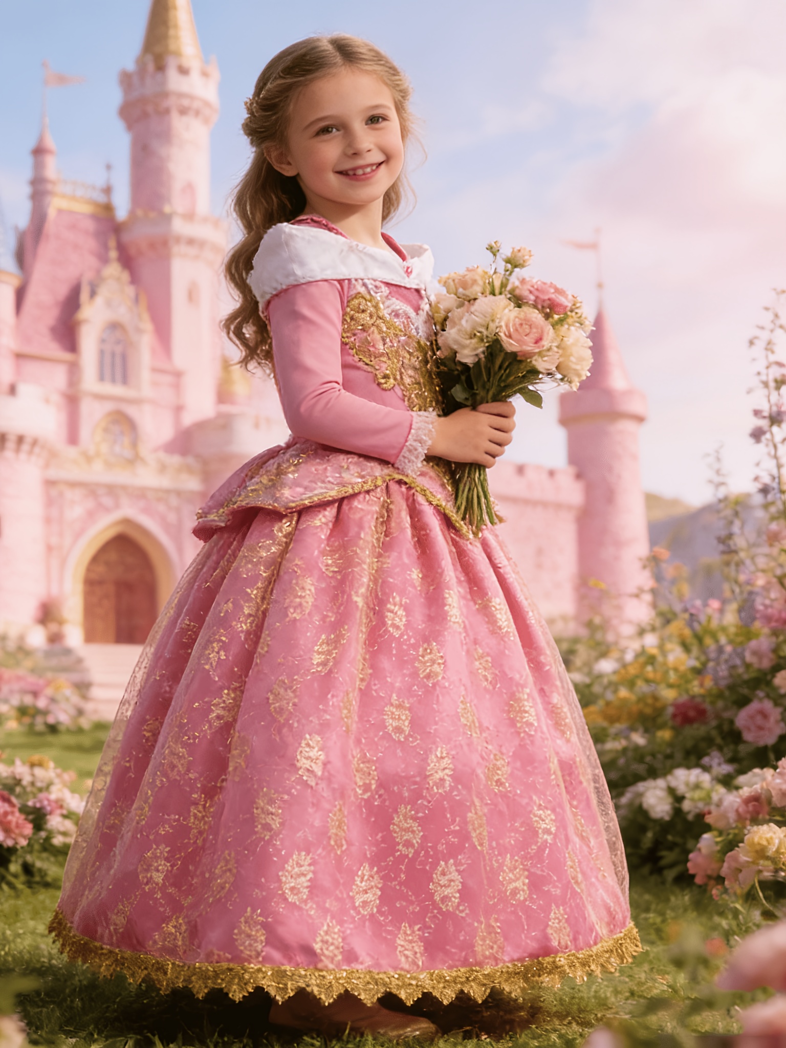 open lace back dress Pink Princess Kate Middleton Peplum V Neck Party Dress Knee Length Pro –  Hoprom main image 0