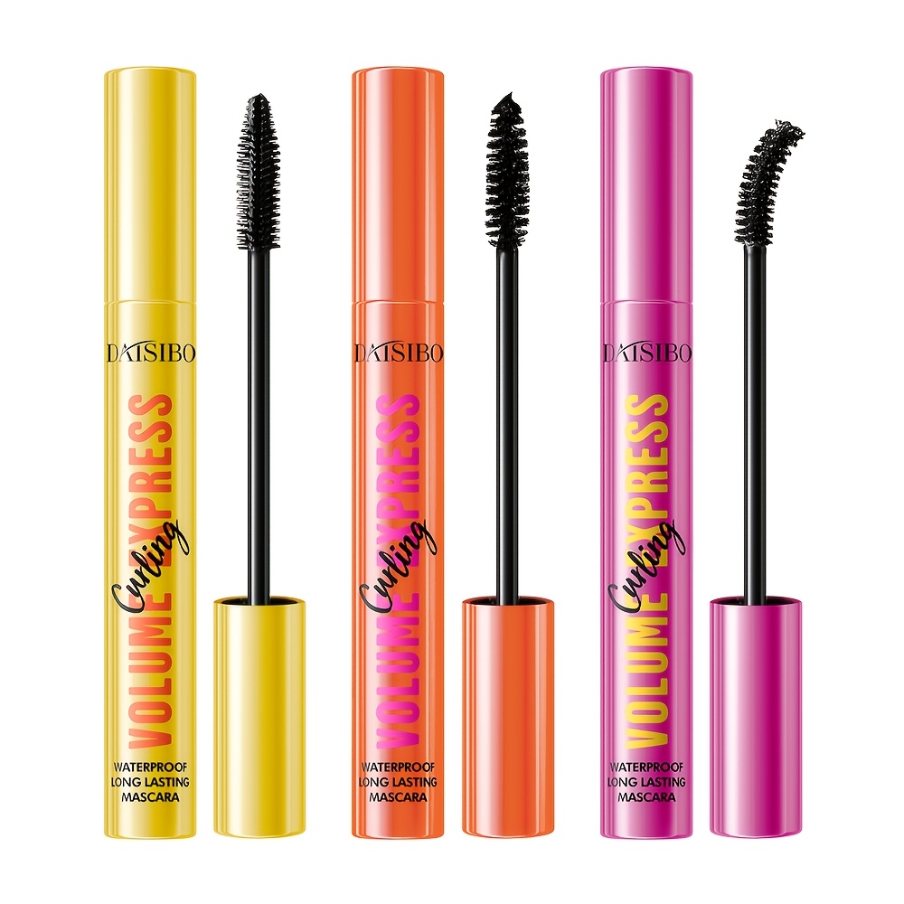 Image of 3-pack - 4d Waterproof Mascara For Curling And Thickening, Lengthening And Volumizing Lashes, Sweat-resistant And , With 3 Types Of Brushes, Suitable For Beginners