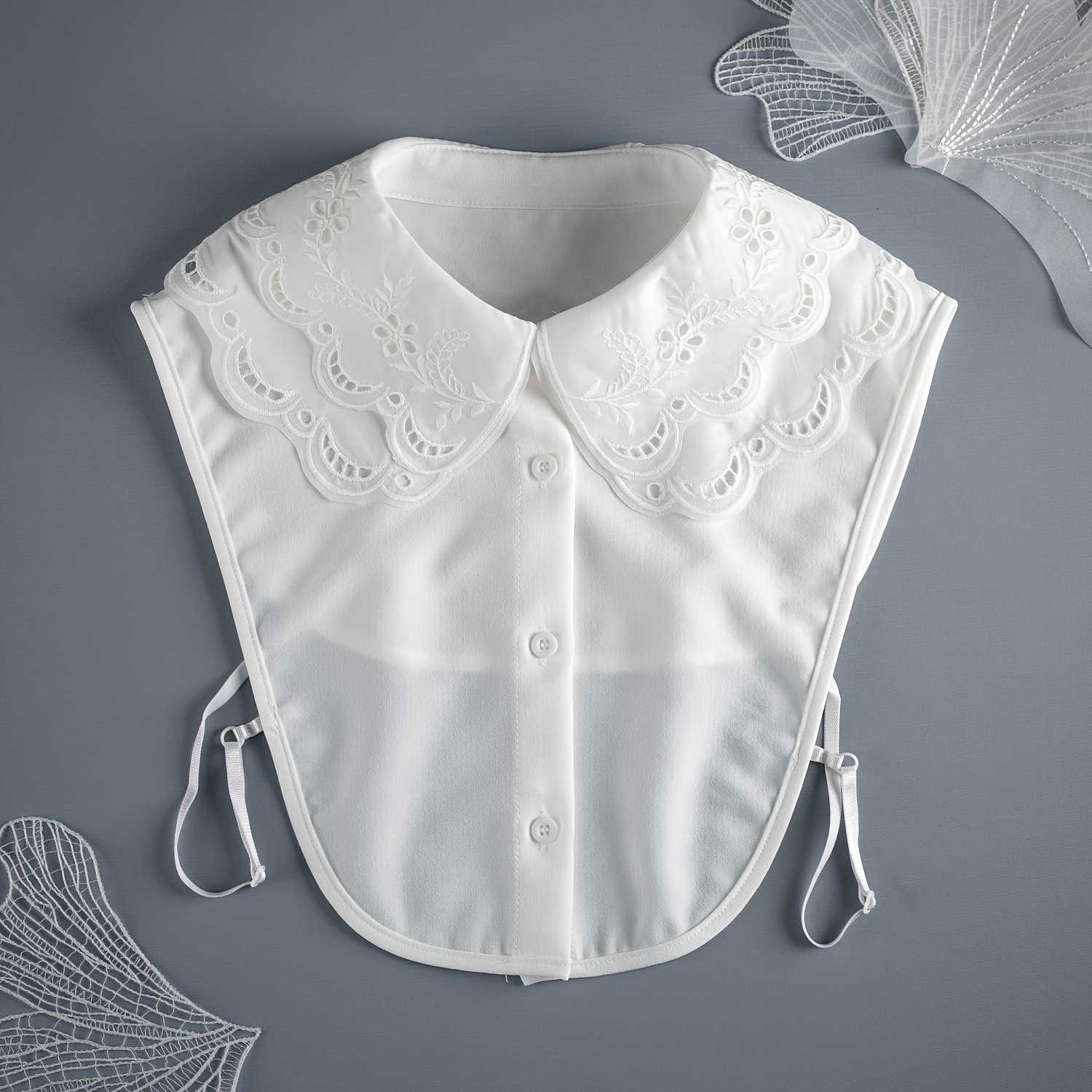 1pc elegant women's detachable lace collar - 100% polyester faux collar  with eyelet lace detail - shoulder accessory for dresses and tops - hand  wash only - jewelry & accessories - Temu