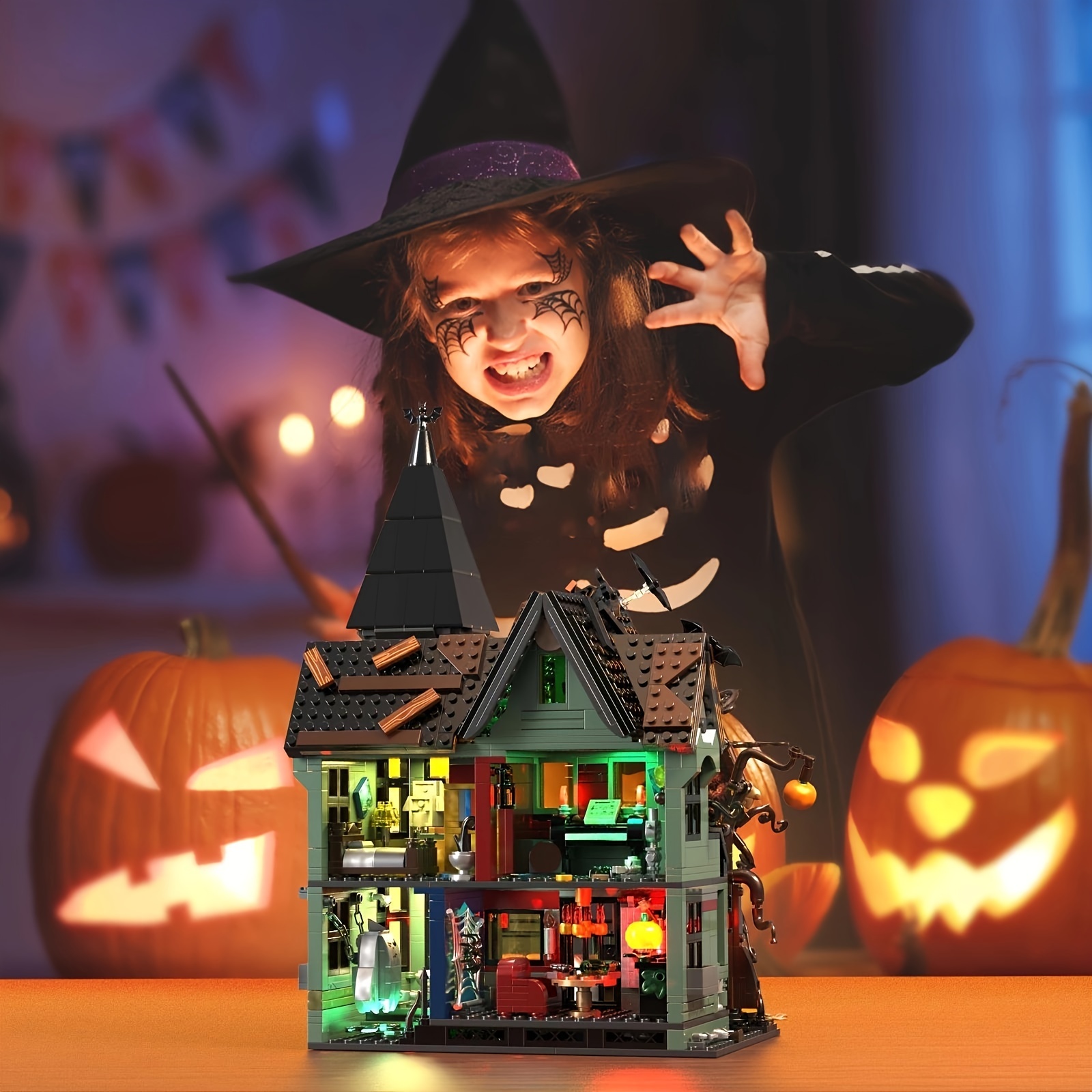 1196pcs Creative Building Halloween Building Toy Building Blocks Christmas Series Building Block Building Toys, Birthday Gifts Valentine's Day Gifts, Exquisite Building Toys