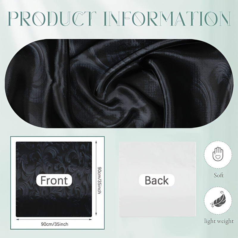 TEMU 1pc 35-inch Women' Headscarf, Deep Relief Scrollwork Printed Scarf, Headscarf, Neck Scarf, Shawl, Unisex Multi-functional Bandana, Suitable For