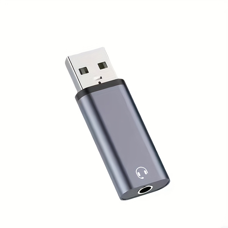 TEMU Usb To 3.5mm Audio Jack Adapter Usb A To 3.5mm Usb To Audio Jack Adapter Headset External Card Laptop Usb To 3.5mm Smart Adapter, Audio