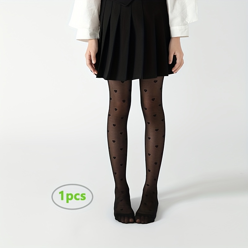 Image of Girls' Pantyhose With Feet, Leggings, Thin, Heart-shaped Stockings, Fashionable, Versatile, Cute, And Slim Fit