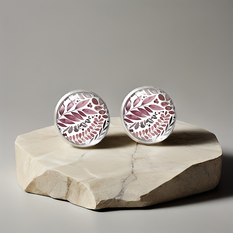 Fashionable Illustration Glass Earrings Men's Jewelry Gifts