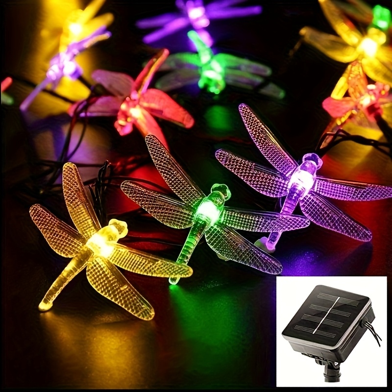 solar dragonfly string lights solar lights outdoor waterproof solar outdoor led string lights 8   waterproof outdoor decoration suitable for gardens   courtyard outdoors christmas solar lamp string waterproof Product details 6