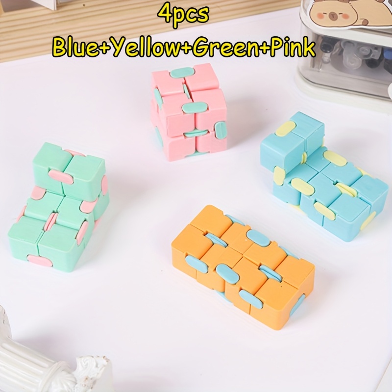 Image of 4/8/16pcs Macaron Multicolor Infinite Cube Toys, Fun And Educational, Game, Compact And Portable, Geometric Flip Toy, Classroom Prize, Gift, Party Gift, Birthday Gift