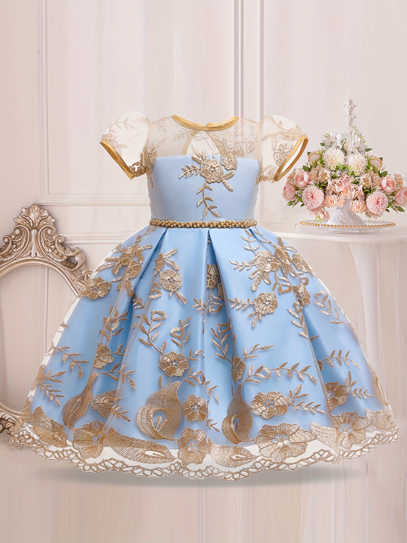 sachin and babi light blue dress Beautiful Children Girls Evening Dress Kids Costume Pageant Lace Princess  Dresses Flower Girls Dress Elegant Wedding Dress  buy the best products in  the Ayzeze online store