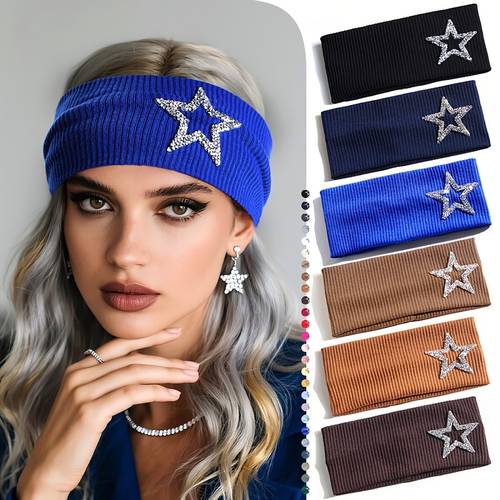 1pc star womens headband stylish hair tie multiple colors suitable for daily use