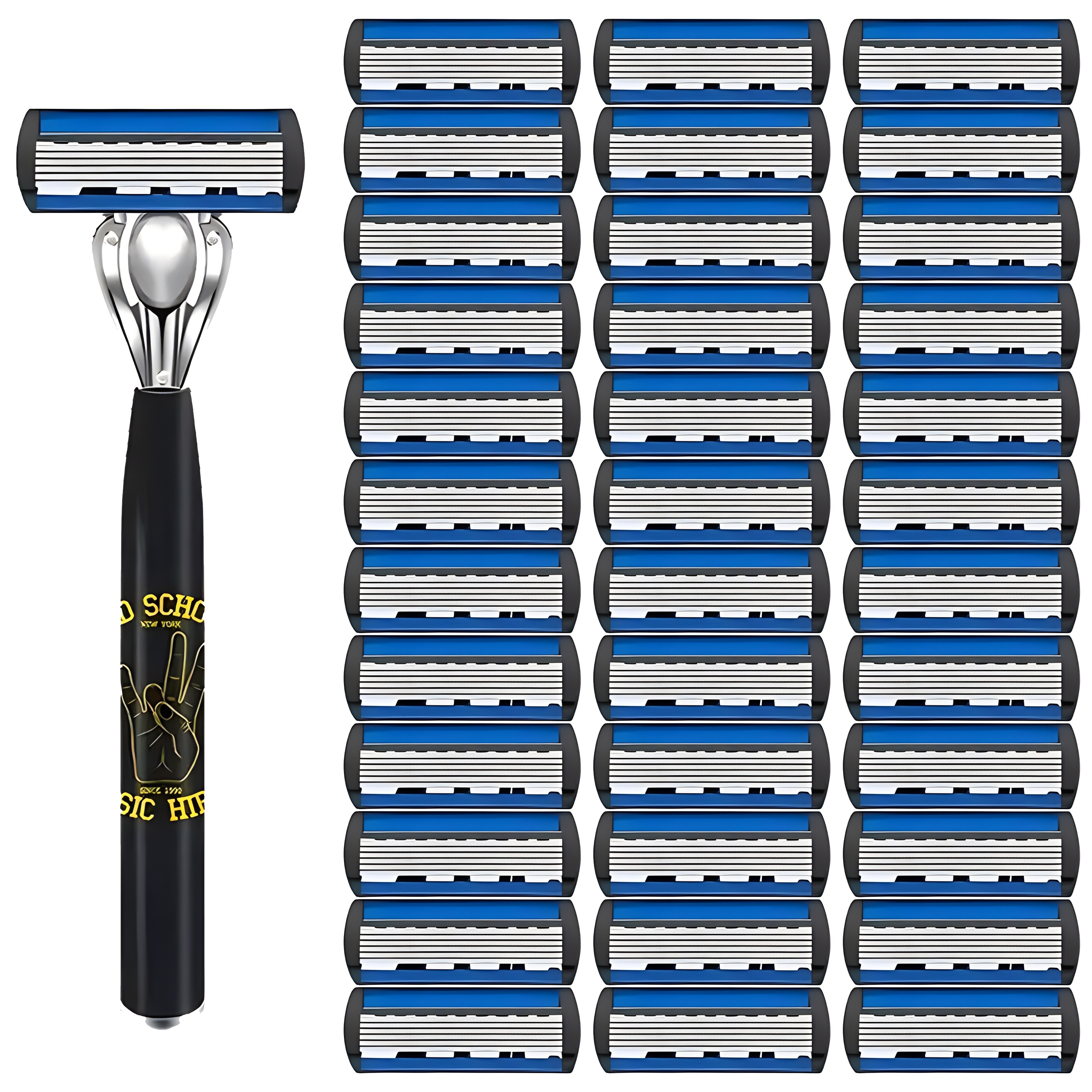 Men's Beard Shaver - 6-Layers Blades, Non-Slip Handle, Replacement Blades Included, Efficient Men's Shaving Tool