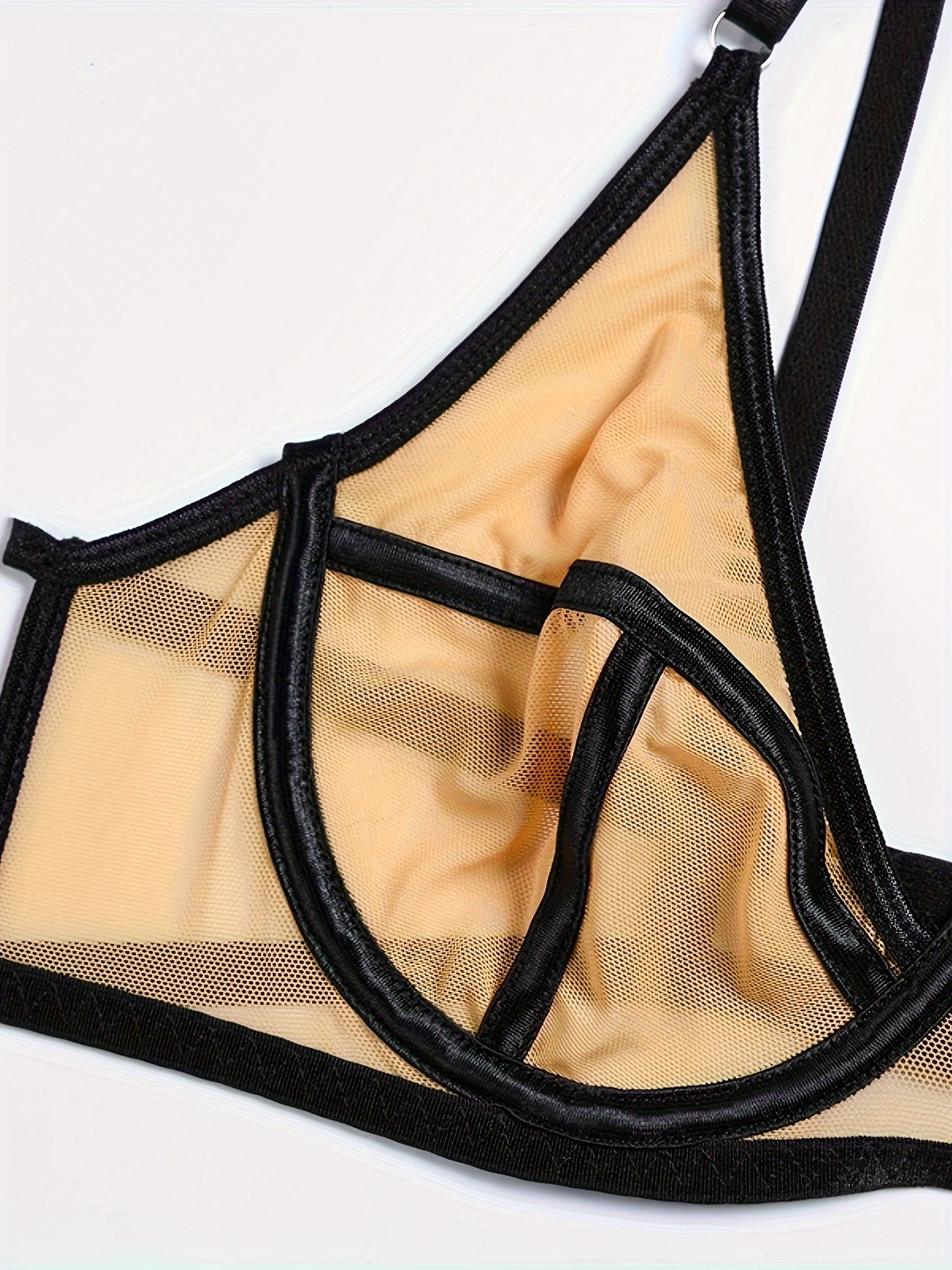 Mesh Bra & Thong/Briefs Set - Khaki – Lounge Underwear