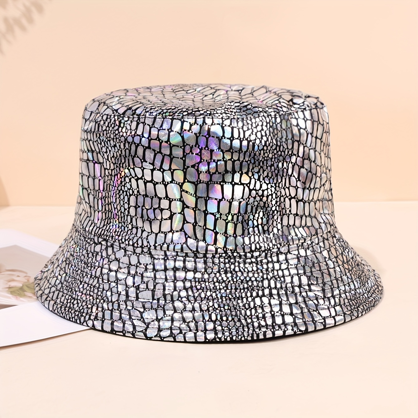 TEMU 1pc Reversible Sequin Fisherman Hat For Women, Men, Teens - Double-sided Wear, Packable Summer Beach Sun Cap, Stylish Streetwear Design With
