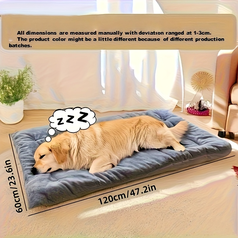 extra large plush dog bed sofa thick soft polyester pet mattress for small medium large dogs cats cushioned rectangular design with grid pattern   cozy furniture for indoor outdoor   furniture bed   furniture decorative pet item Product details 3