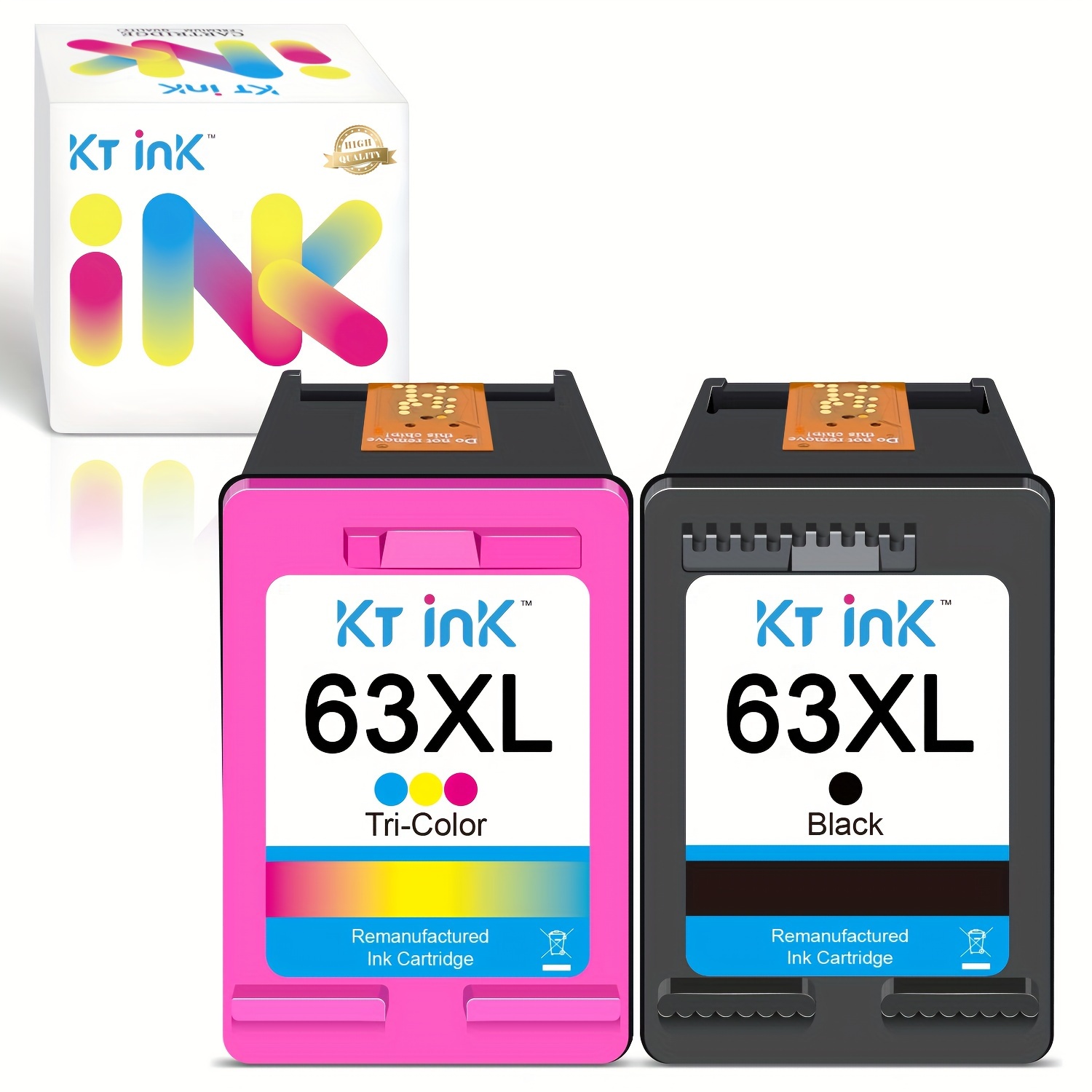 TEMU Kt Ink 63xl Black Color Ink Cartridge Replacement Compatible For 63xl 63 Ink Cartridge For 1110 2130 2131 2132 3630 5220 5230 5252 Printer