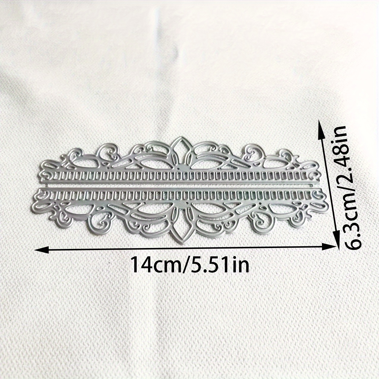 Image of 1pc Lace Metal Die Cut Greeting Card, Perfect For Scrapbooking And Embossing, Ideal For Crafting Handmade Greeting Cards, And Useful Tools For Making Gift Cards