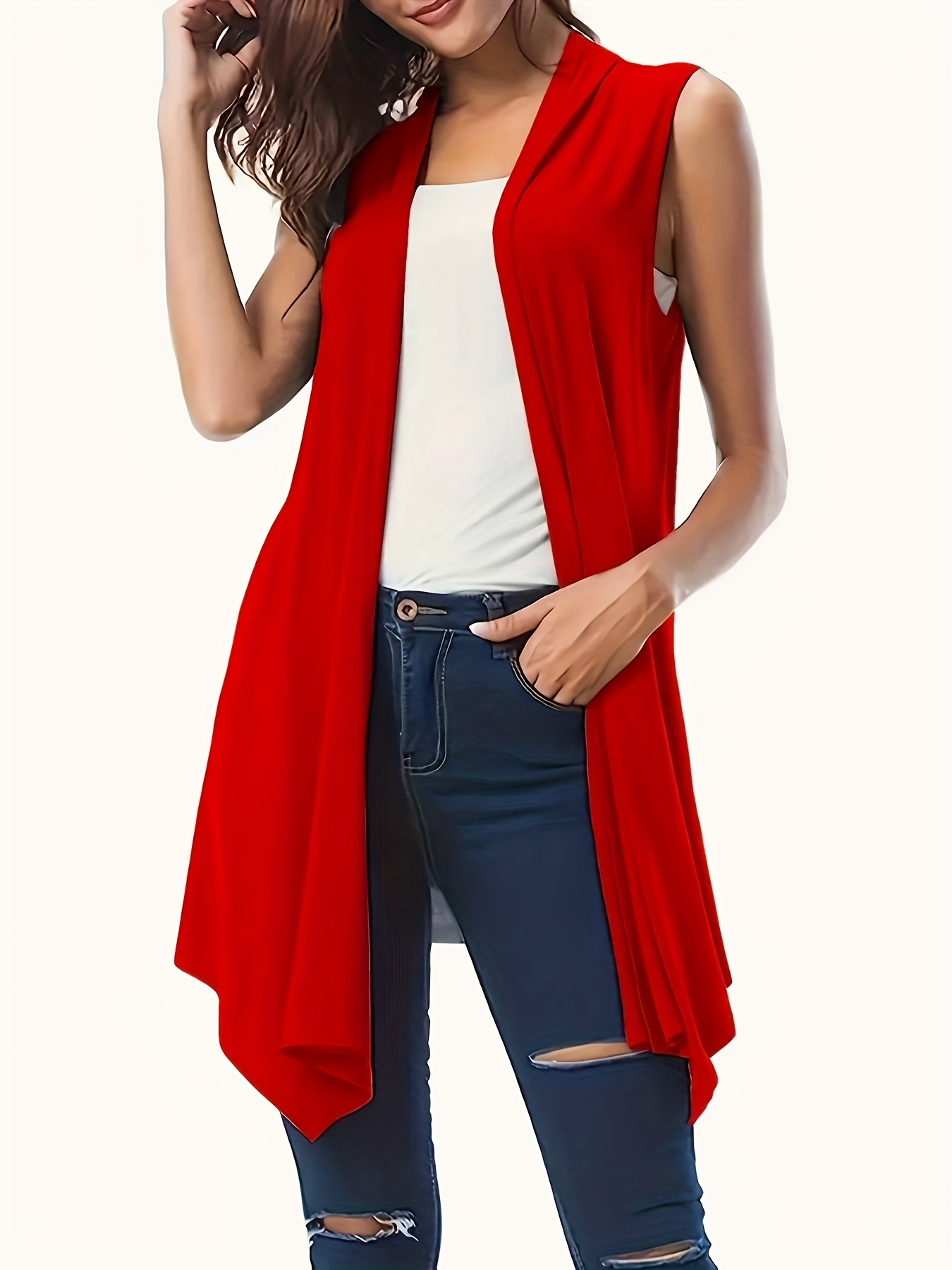 ženský elegantný bezrukávový šifónový kardigán – ľahká Temu Slovakia