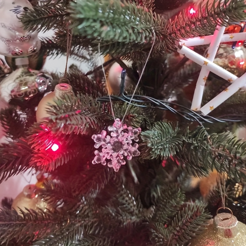 10pcs acrylic snowflake pendants transparent crystal ornaments for christmas wedding decorations elegant hanging accents with   design festive tree ornaments   crystal ornaments reflective ornaments holiday decorations Product details 7