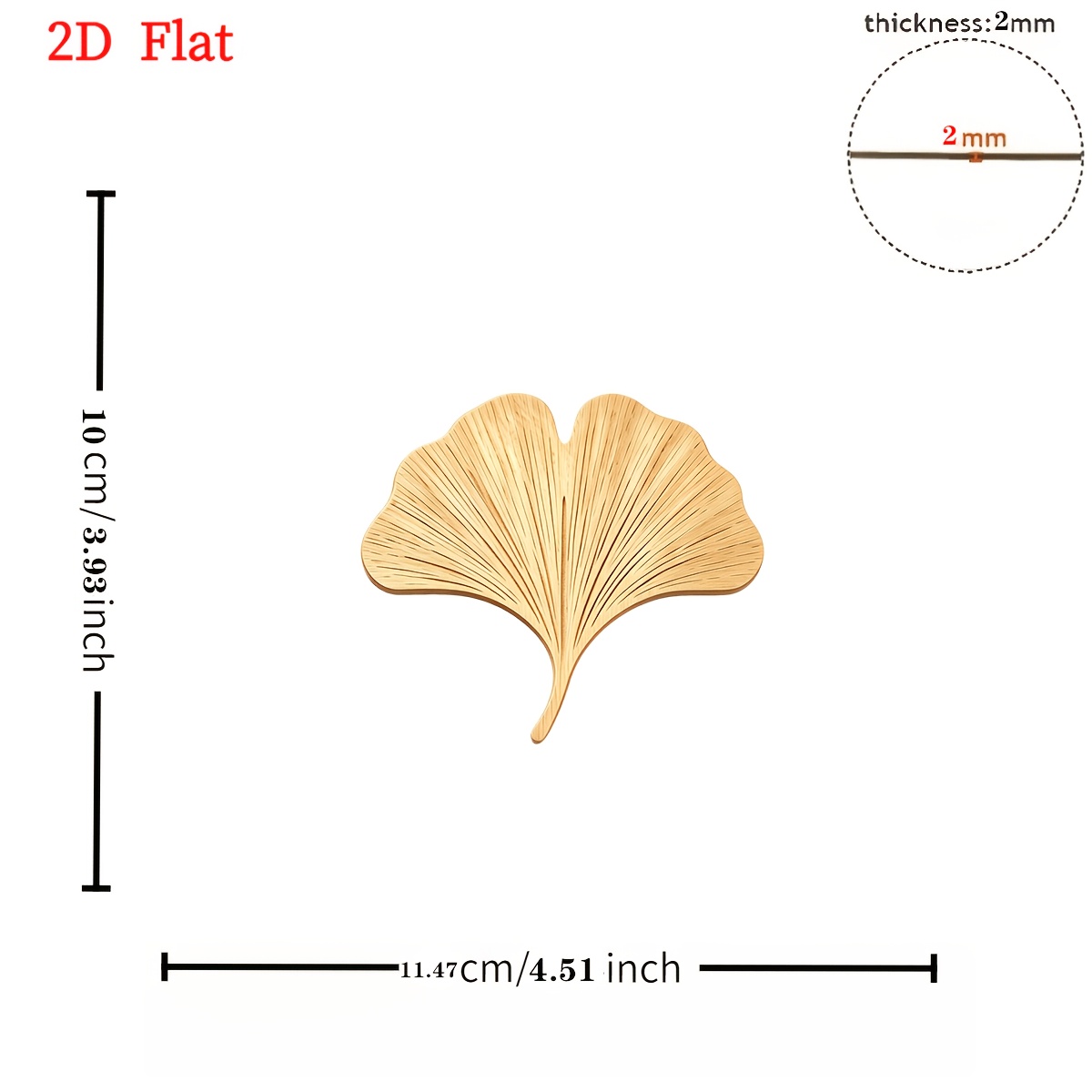 TEMU Suitable For Gifting, 2d Flat-printed Wooden 6pcs Set Of Ginkgo Leaf Wooden Coasters, Including Heat-resistant Coasters, Anti-scald Table Mats,