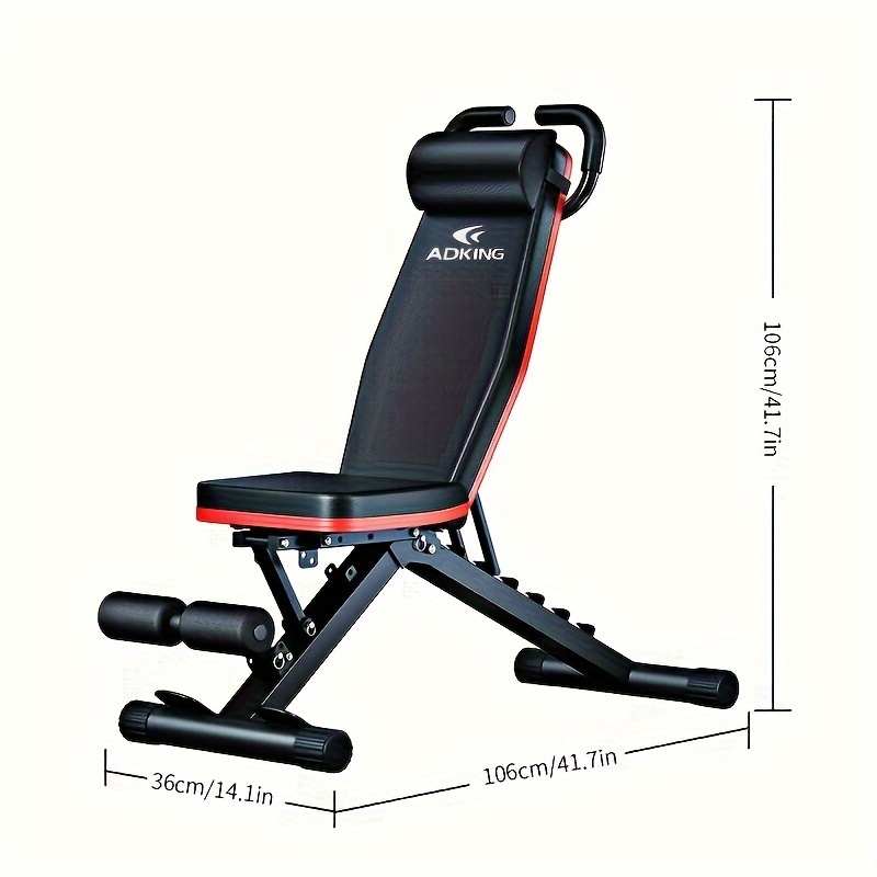 TEMU 14 In 1 , Load-bearing 1100lb, Multi-functional Professional Sports Equipment Bench Press Bench, With Cushion Headrest, Handle, Pull Rope