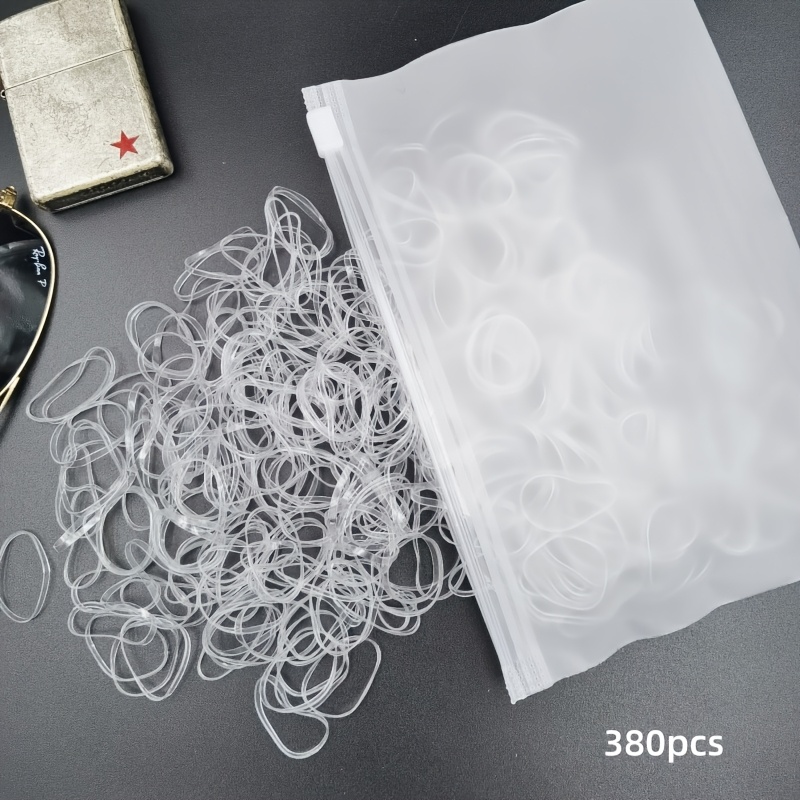 380pcs High-elasticity Transparent Rubber Bands, Fashionable And Delicate, Ideal For Binding Documents And Items, Perfect For Sealing, Versatile Colors - The Organizing Tool