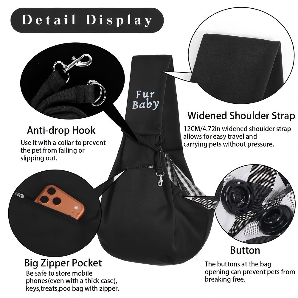 TEMU Small Harness Pet Bag, Dog Outing Travel Bag, Pet Outing Crossbody Bag, Suitable For Pomeranian, Teddy Bear, Bichon Frise And Other Pets, Weight