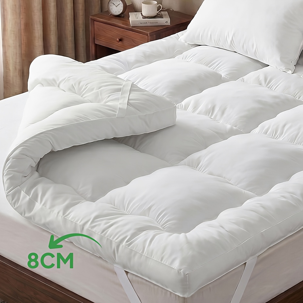 Image of Mr. Tree Thin Mattress With Strong Elastic Strap, Warm And Breathable Mattress Topper, Pflegeleicht & Maschinenwaschbar, Bed Topper For Box Spring Bed & , Hotel Quality