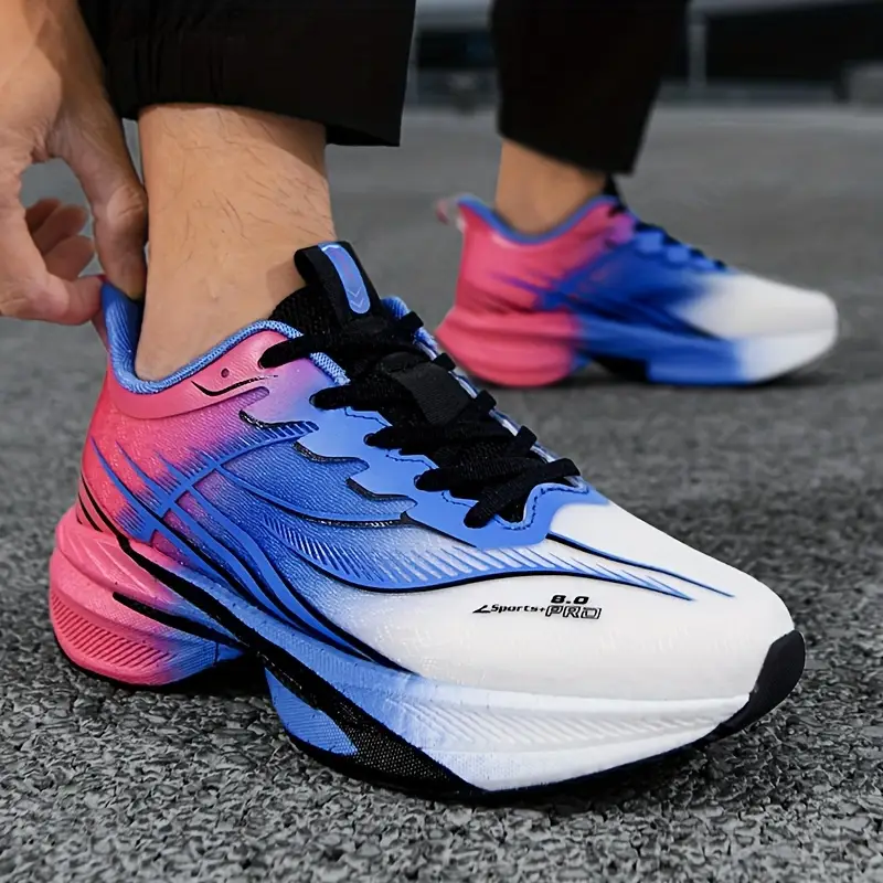 zapatillas de correr de malla tejida para hombre, - con cordones, antideslizantes, , zapatillas deportivas casuales y para exteriores, zapatillas deportivas casuales | diseño | construcción con cordones, zapatillas de correr Detalles del producto 4
