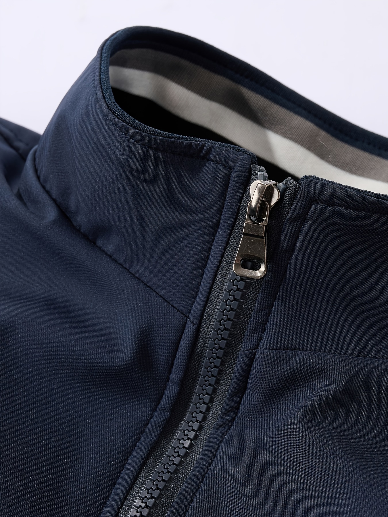 Mens Jackets Plain Navy Blue Fleece Jacket *'s Casual Fleece-Lined - Main Image