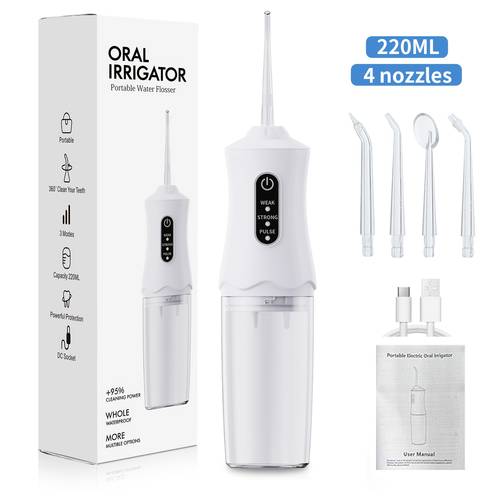 portable 4in 1 water flosser cordless oral irrigator suit with 3 water flosser with 4 jet tips usb rechargeable for home use and travel for men and women daily teeth care ideal for gift